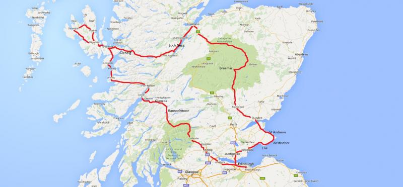 what route did grand tour take in scotland