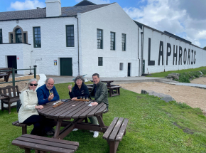 Dramming time at Laphroaig