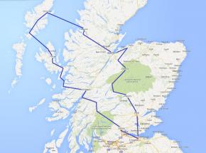 Route map for Wild Scotland tour