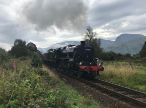 Jacobite steam train with Ben Nevis in the background